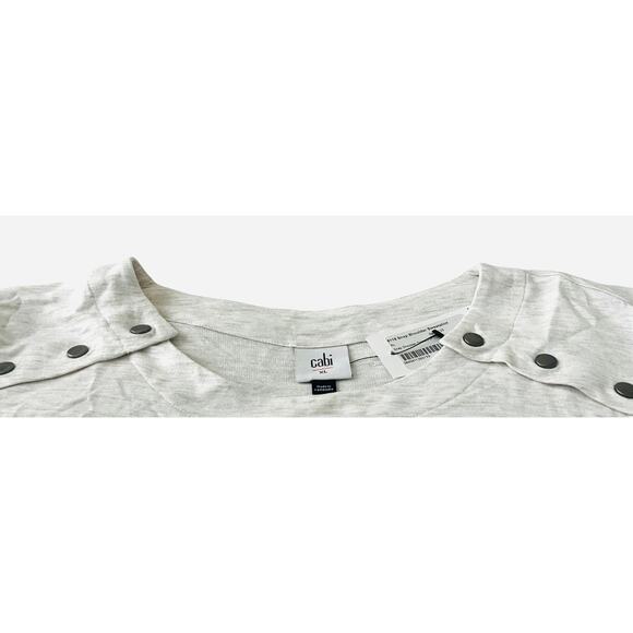 CABI LONG SLEEVE CREW NECK PULL- OVER TOP, WOMENS, XL, LIGHT GREY, HIGH-LOW - Picture 2 of 12